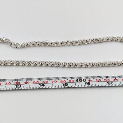 2 STAMPED .925 WOVEN CHAIN BRACELETS 