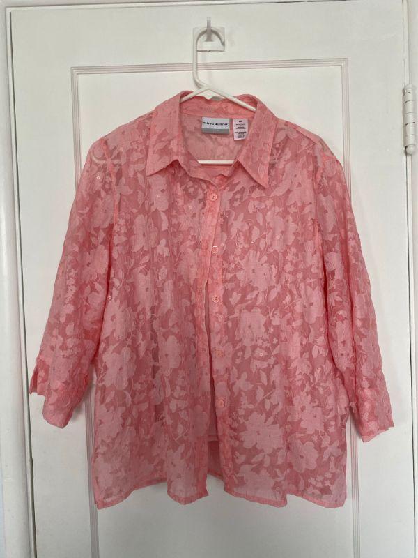 Pink Lace Alfred Dunner 2 Piece Blouse Set Petite Size 16P YD#019-0048 ...