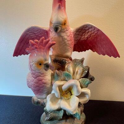 #2 Pink Cockatoo's Maddux Ceramic Birds 