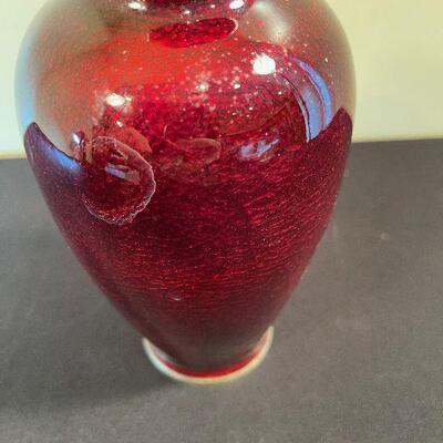 #8 Pigeons Blood Cloisonné  Enamel vase.
