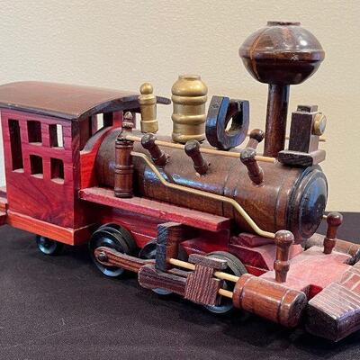 #16Handcrafted Wood Steam Engine 