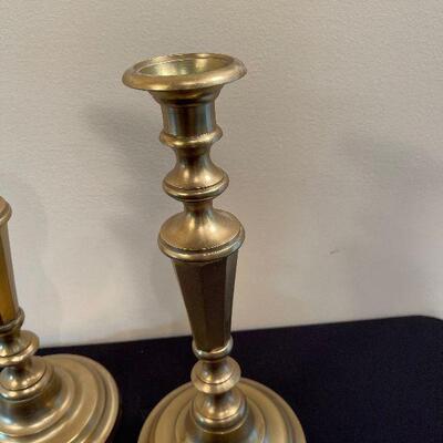 #28 Pair of Heavy Brass Candle Sticks 
