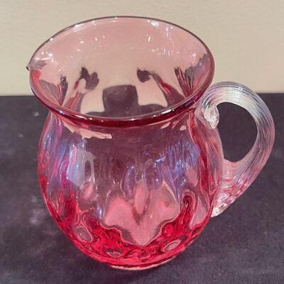 #78 Cranberry Glass Creamer 