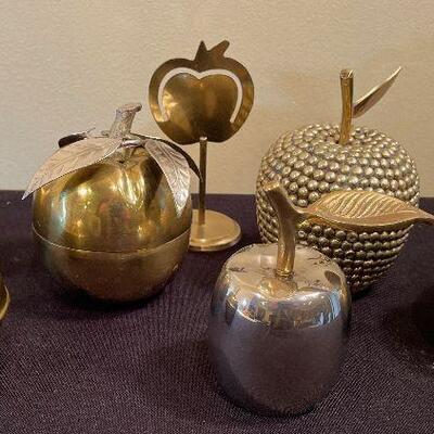 #80 7 Brass Apples - Some Are Bells! Apple A day all week Long. 