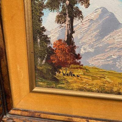 #95Framed Oil Painting of Mountains 