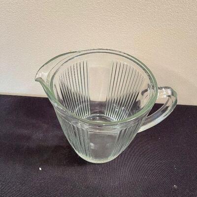 #130 Antique Glass Milk Pitcher - Clear Glass 
