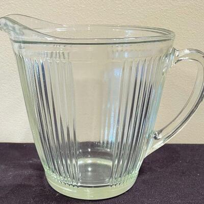 #130 Antique Glass Milk Pitcher - Clear Glass 