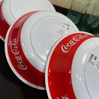 #136 Coca-Cola Serving Ware of Glasses and Popcorn Bowls - it Just Says fun!