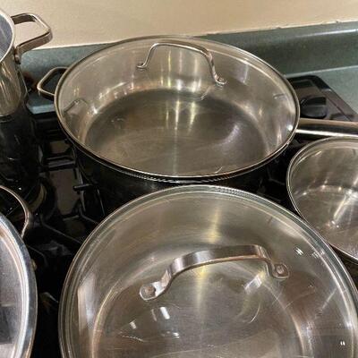 #148 Set of Stainless Cookware with lids. 