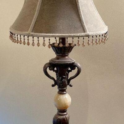 #181 Resin Table Lamp Gray Tone with Marble Ball. 