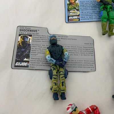 -289- GI Joes | NINE Assembled Figures with Accessories | File Cards