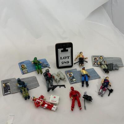 -289- GI Joes | NINE Assembled Figures with Accessories | File Cards