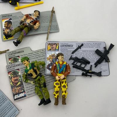 -291- GI Joe | Seven Action Figures | File Cards | Accessories