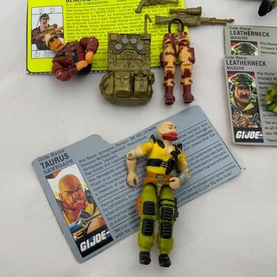 -291- GI Joe | Seven Action Figures | File Cards | Accessories