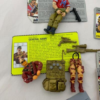 -291- GI Joe | Seven Action Figures | File Cards | Accessories