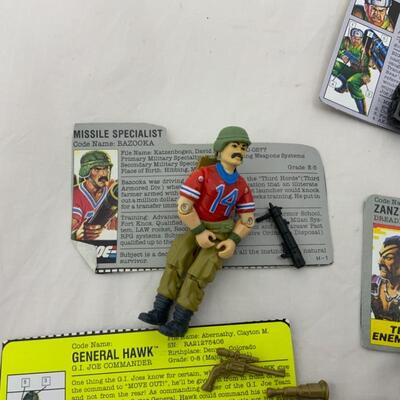 -291- GI Joe | Seven Action Figures | File Cards | Accessories