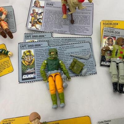 -293- GI Joe | TWELVE Action Figures | File Cards | Hasbro