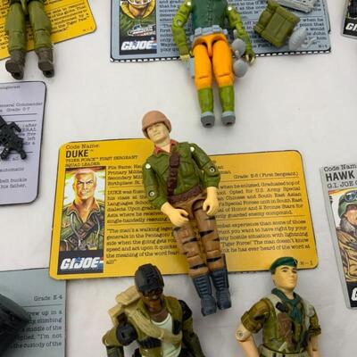 -293- GI Joe | TWELVE Action Figures | File Cards | Hasbro
