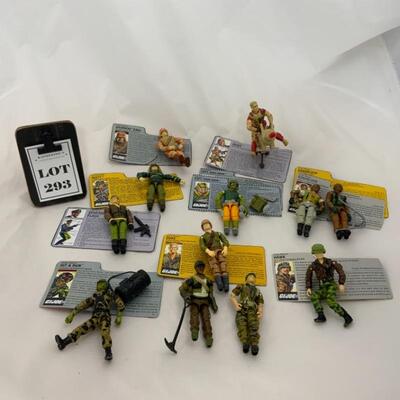 -293- GI Joe | TWELVE Action Figures | File Cards | Hasbro