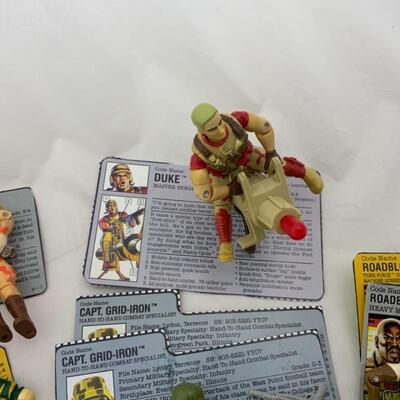 -293- GI Joe | TWELVE Action Figures | File Cards | Hasbro