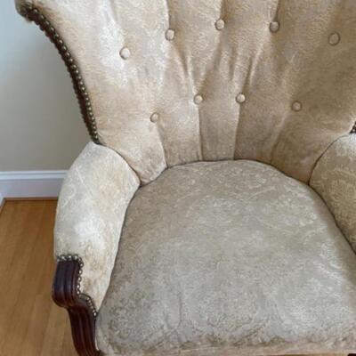 Pair of wingback antique chairs