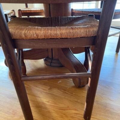 Pottery Barn ladder back chairs with rush seating (set of two)