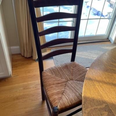 Pottery Barn ladder back chairs with rush seats. Selling in pairs of 2