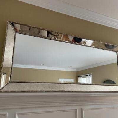 Spectacular beveled glass mirror in gold/silver tone