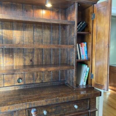 Farmhouse style hutch, like new with touch lighting.