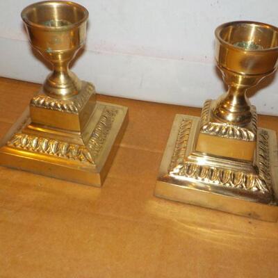Solid Brass Candle holders, 5.5 x 9 in. approx,