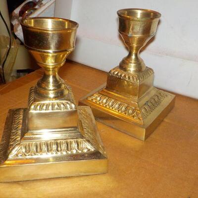 Solid Brass Candle holders, 5.5 x 9 in. approx,