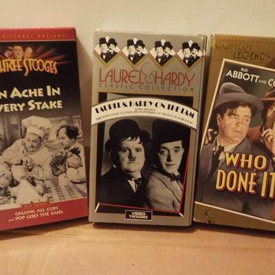 Original Three Stooges, Laurel & Hardy, Abbott and Costello VHS,.