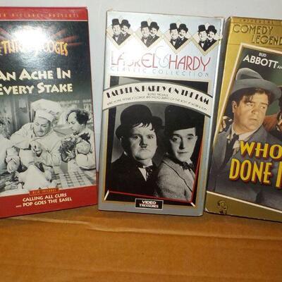 Original Three Stooges, Laurel & Hardy, Abbott and Costello VHS,.