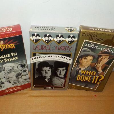 Original Three Stooges, Laurel & Hardy, Abbott and Costello VHS,.