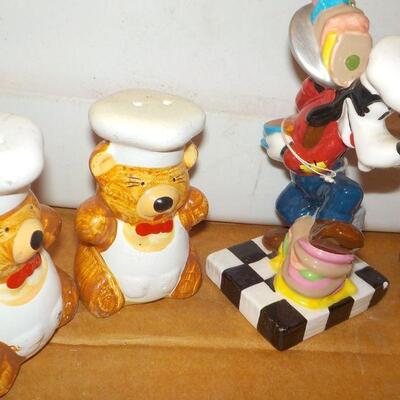 Disney Salt & Pepper Shakers, Taz, Pluto, Garfield and Teddy Bears.
