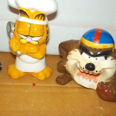 Disney Salt & Pepper Shakers, Taz, Pluto, Garfield and Teddy Bears.