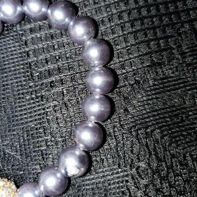 Costume Jewelry Lot (#8) -Pearl Style - 1 necklace (Chaps), 1 pr Clip Earrings, 5 pr Pierced Earrings, 3 Bracelets