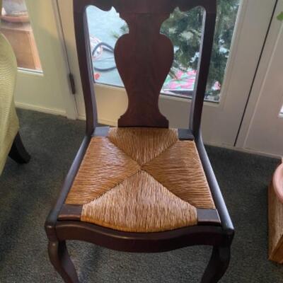 119 Antique Empire Mahogany Rush Seat Chair 