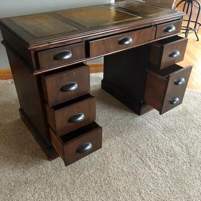 Antique Leather Inlay Desk