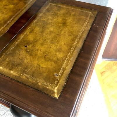 Antique Leather Inlay Desk