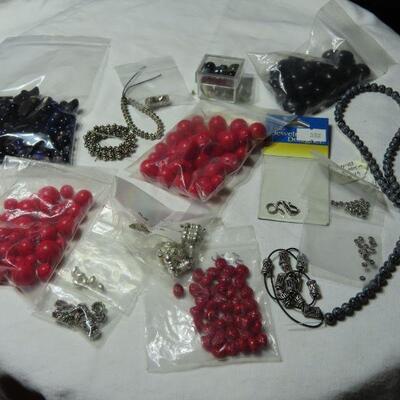 Red and Black jewelry making supplies 