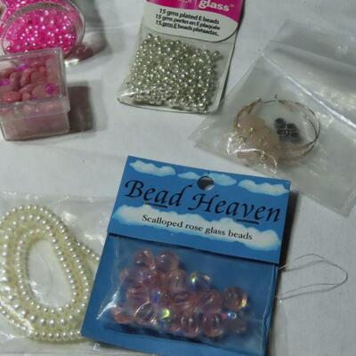 Pink jewelry making supplies
