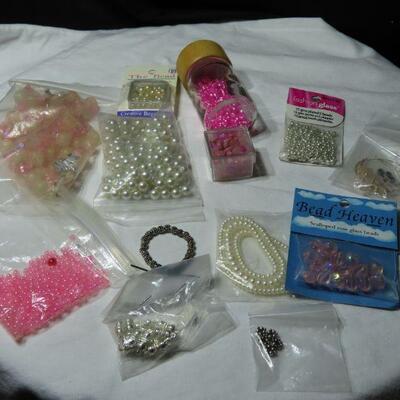 Pink jewelry making supplies