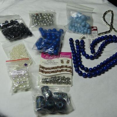 Blue jewelry making supplies 