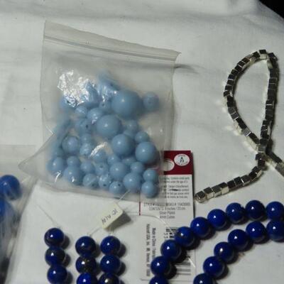 Blue jewelry making supplies 