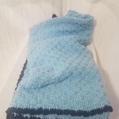 Lot #54 - Vintage handknit rectangular lap blanket.   