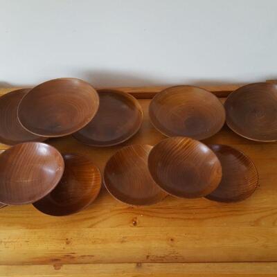 Lot of Mid Century Turned Wood bowls 5 and 6 Salad