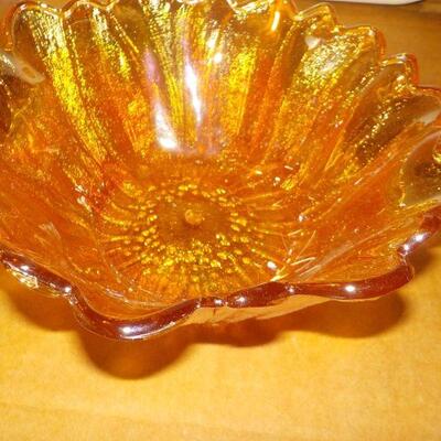 2- Vintage Carnival Glass serving dishes.