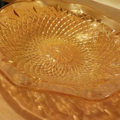 2- Vintage Carnival Glass serving dishes.