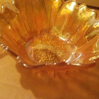 2- Vintage Carnival Glass serving dishes.
